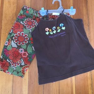 Floral shorts with matching tank